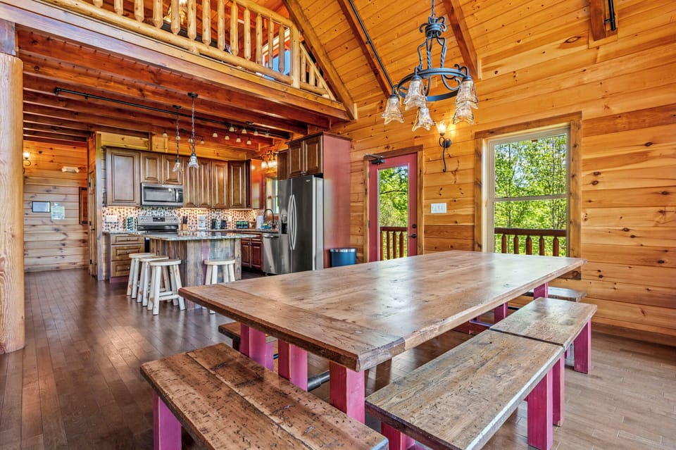 Dining area open to the kitchen