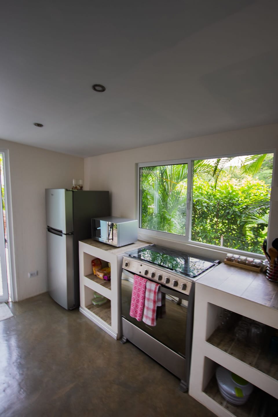 Kitchen with access to outdoor dining space