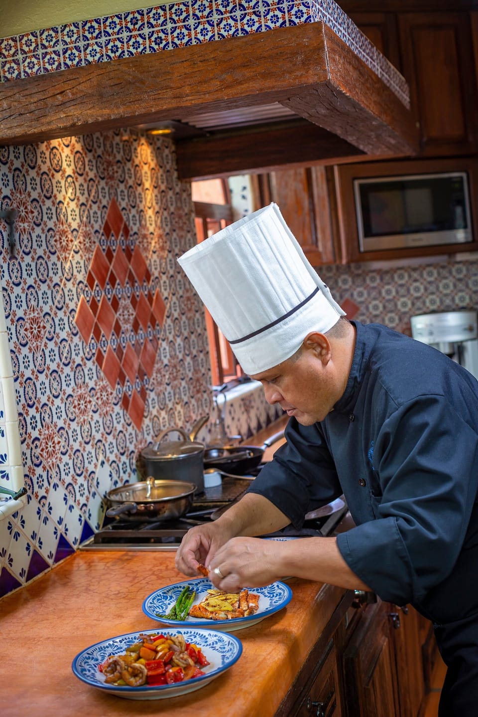 Gourmet meals are prepared by the villa's in-house chef, using local ingredients