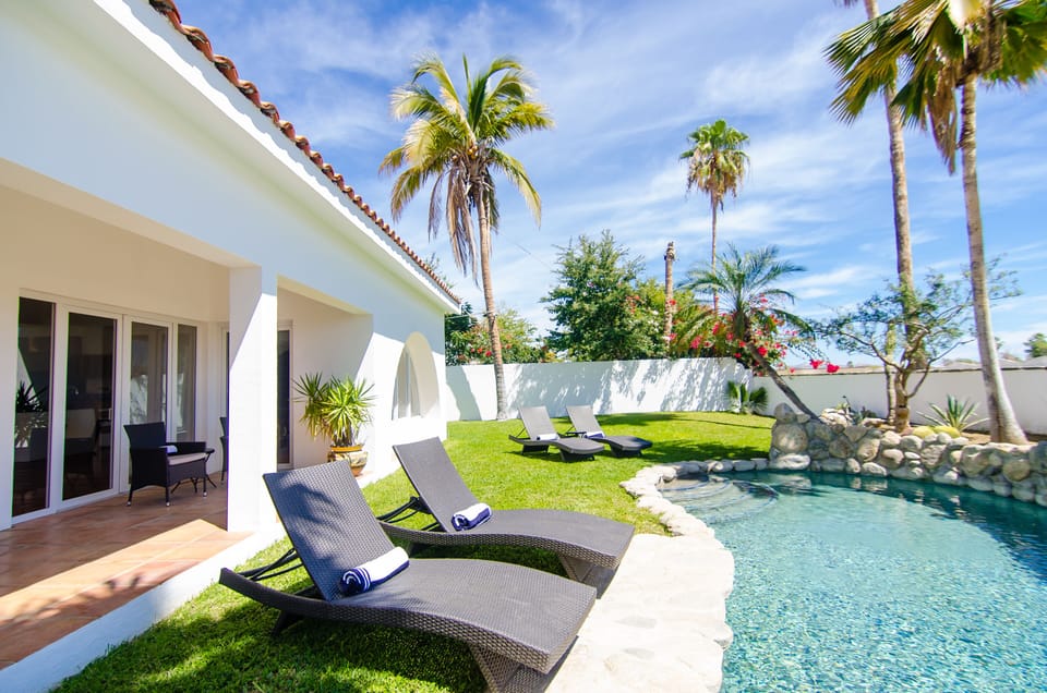 Enjoy lounging by the 40,000 gallon pool.