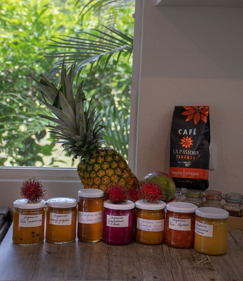 We produce our own honey, mermelade... try it!