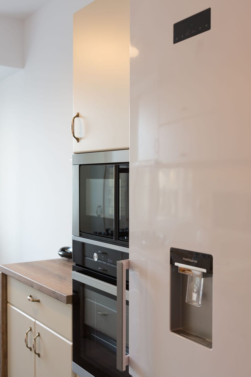 Fully equipped kitchen - electric oven, microwave, freezer and fridge with water