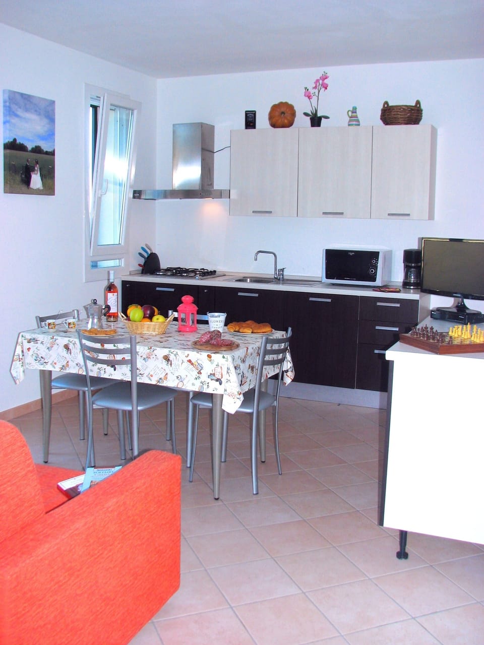 Cozy Kitchen & Living Room: TV SAT and Sofabed for two persons