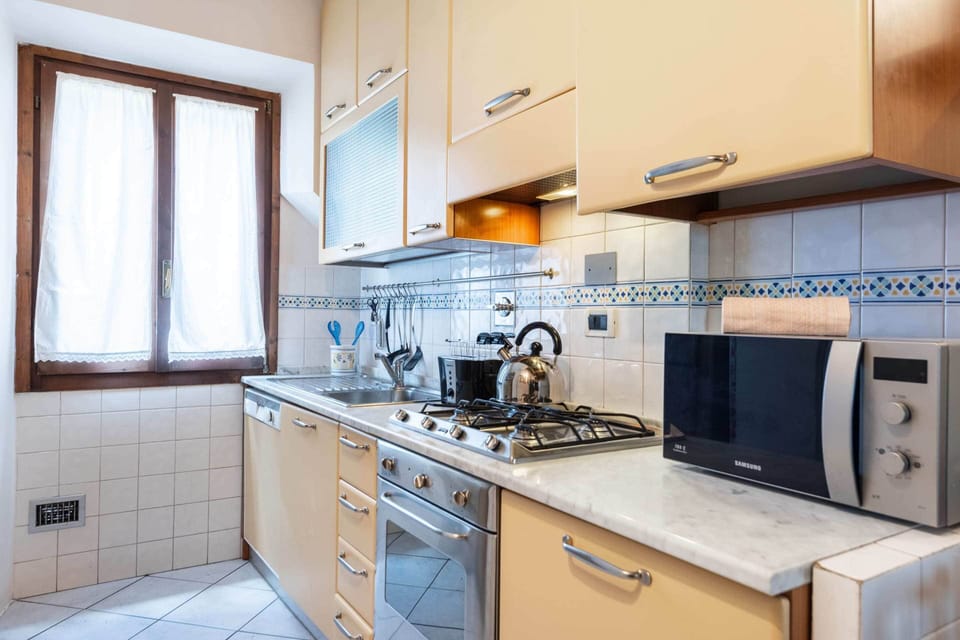 Deluxe Apartment, 2 Bedrooms, City View | Private kitchen | Full-size fridge, microwave, oven, stovetop