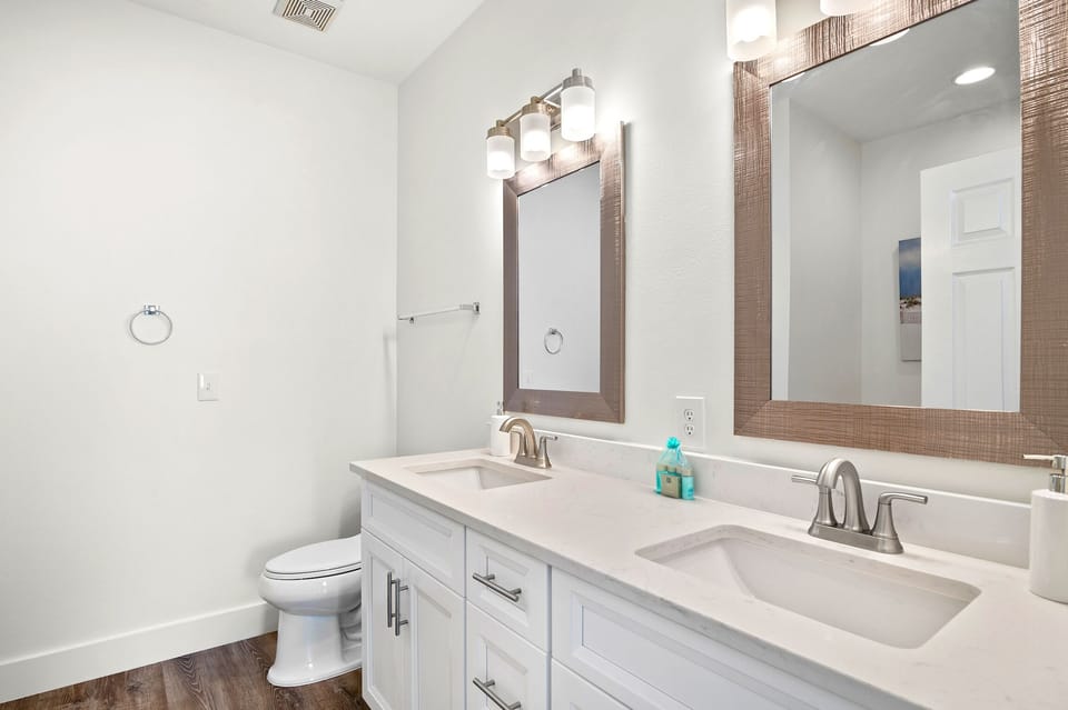 Large Jack and Jill sink in master's bathroom.