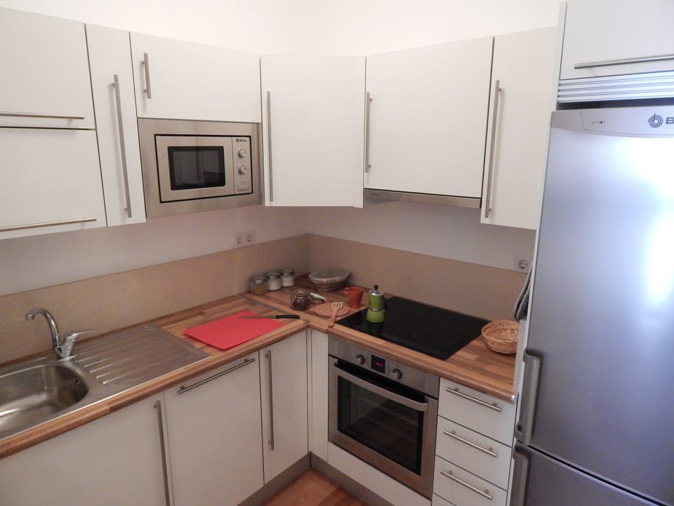 Apartment, 1 Bedroom | Private kitchen | Shared fridge, microwave