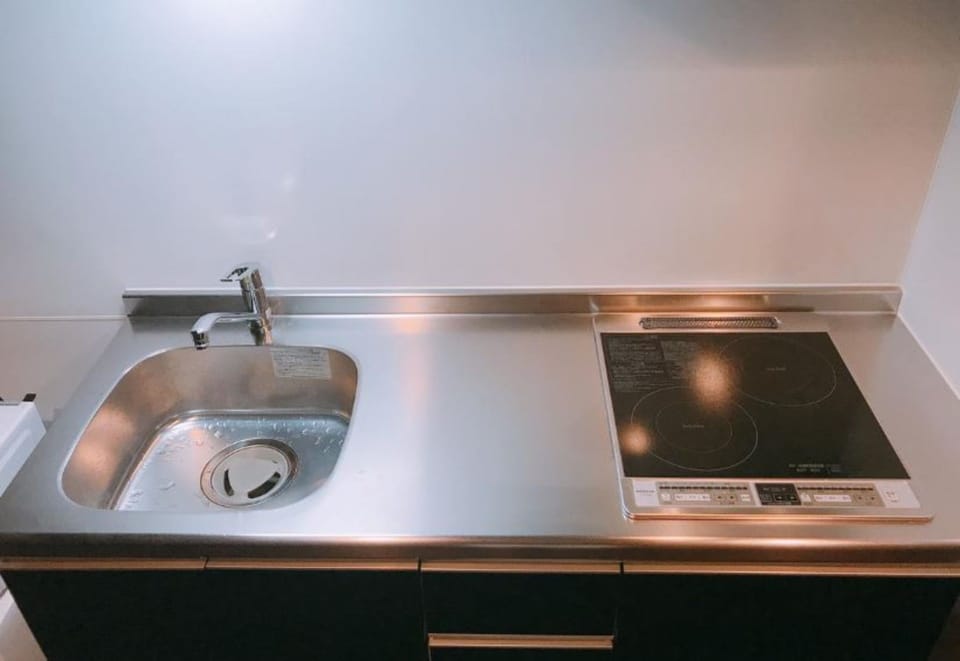 Apartment | Private kitchen | Fridge, microwave, stovetop, electric kettle