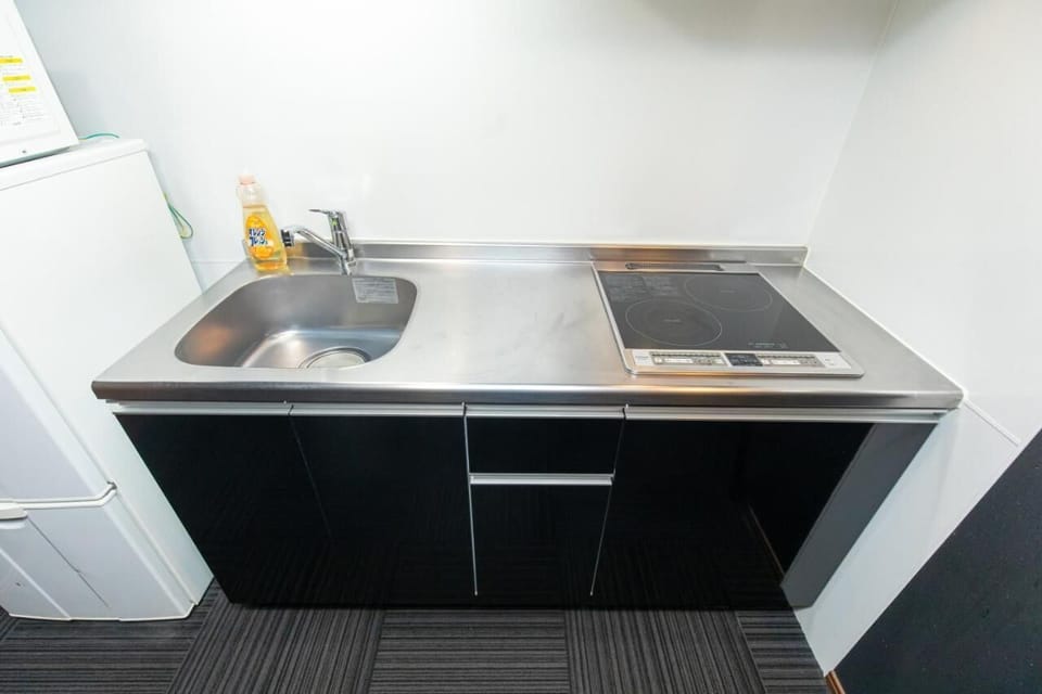Apartment | Private kitchen | Fridge, microwave, stovetop, electric kettle