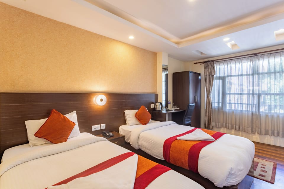 Deluxe Twin Room | Premium bedding, desk, laptop workspace, free WiFi