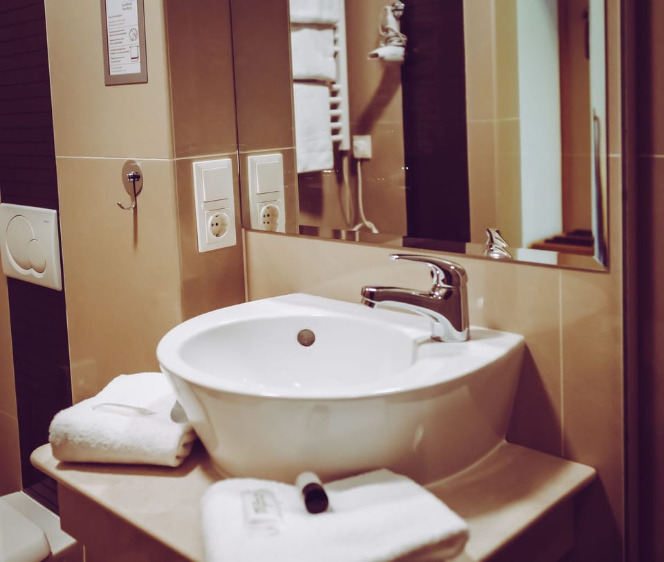 Free toiletries, hair dryer, towels