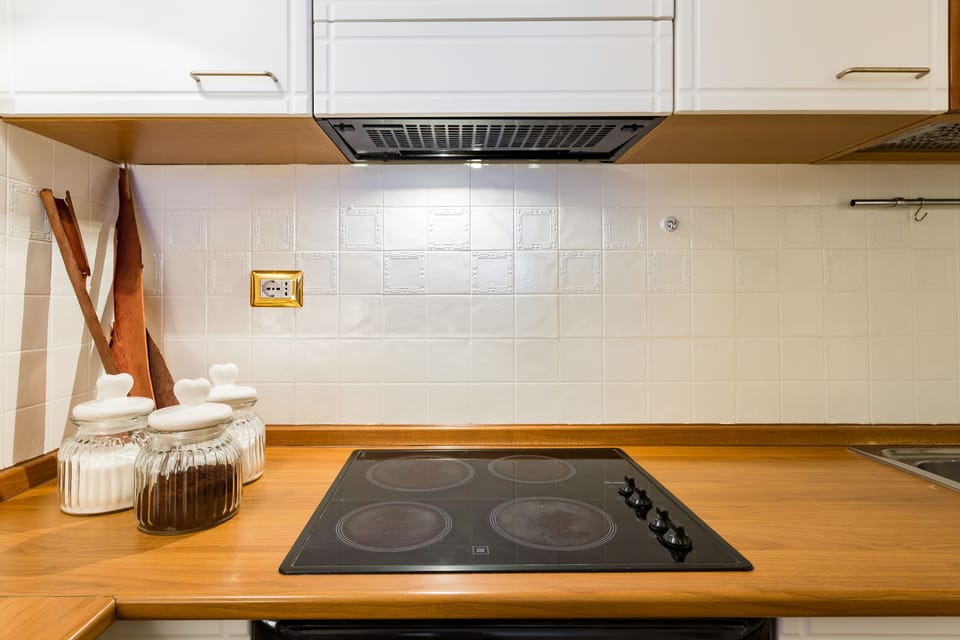 Apartment | Private kitchen | Fridge, microwave, oven, stovetop