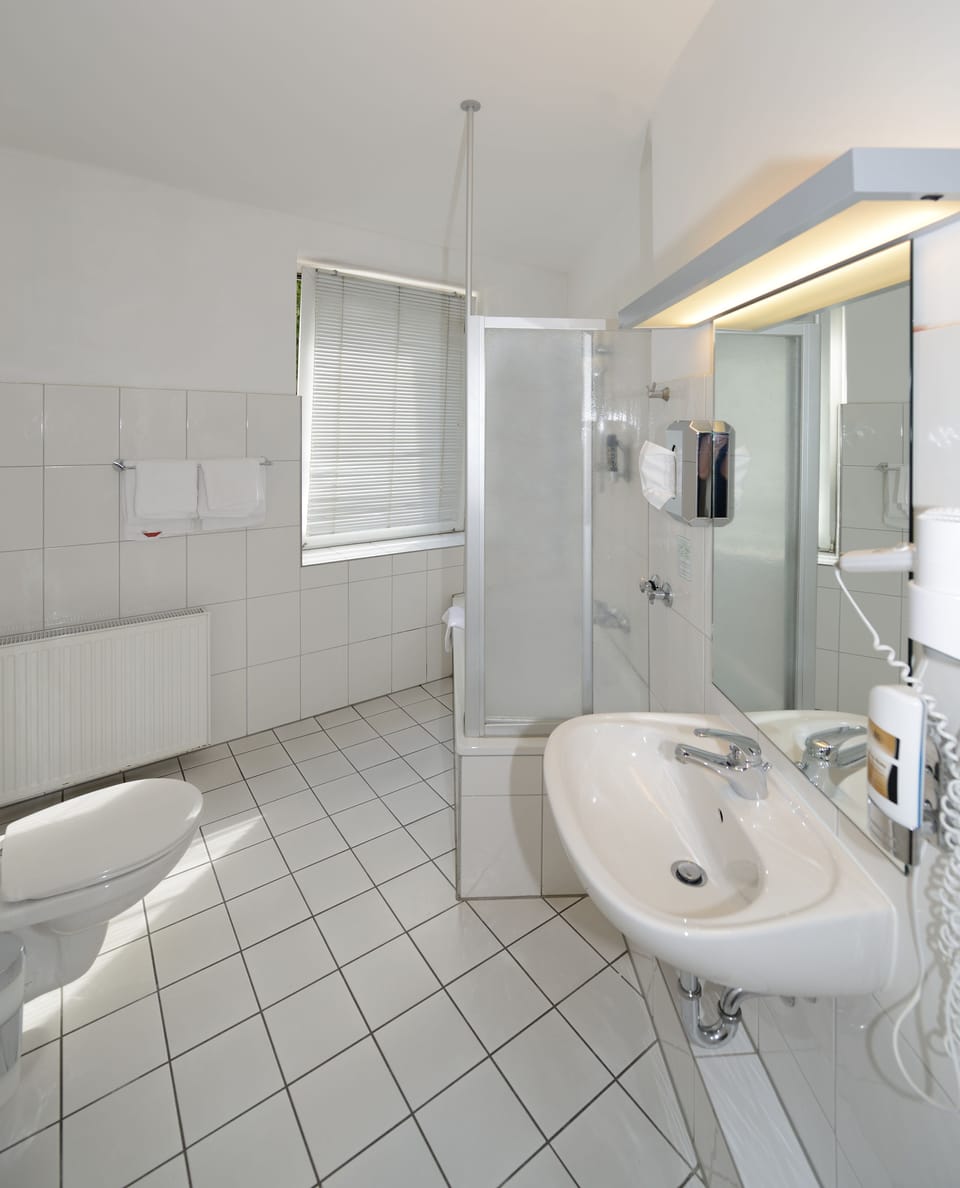 Hair dryer, towels