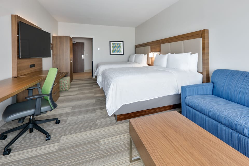 Premium bedding, memory foam beds, in-room safe, desk