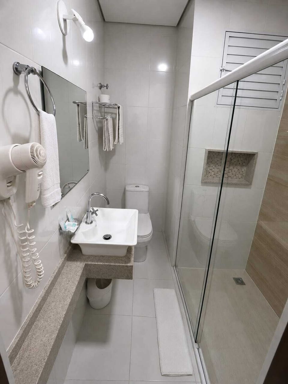 Standard Double Room | Bathroom | Shower, hair dryer, towels, soap