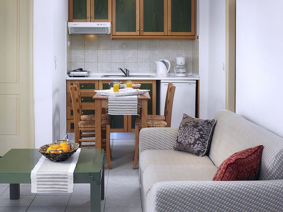Apartment, 1 Bedroom, Sea View | Desk, soundproofing, iron/ironing board, free WiFi