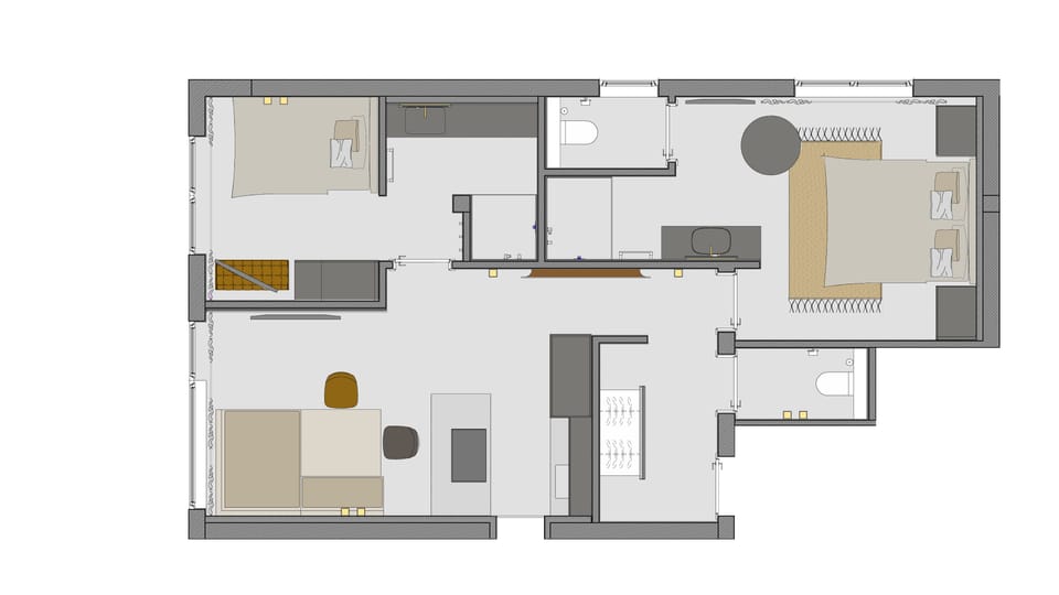 Premier Apartment, 2 Bedrooms, Kitchen | Egyptian cotton sheets, premium bedding, in-room safe, desk