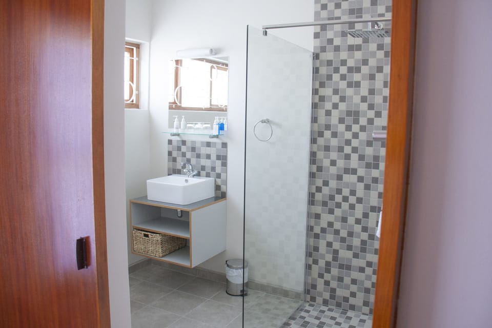 Standard Double Room | Bathroom | Shower, rainfall showerhead, hair dryer (on request), towels