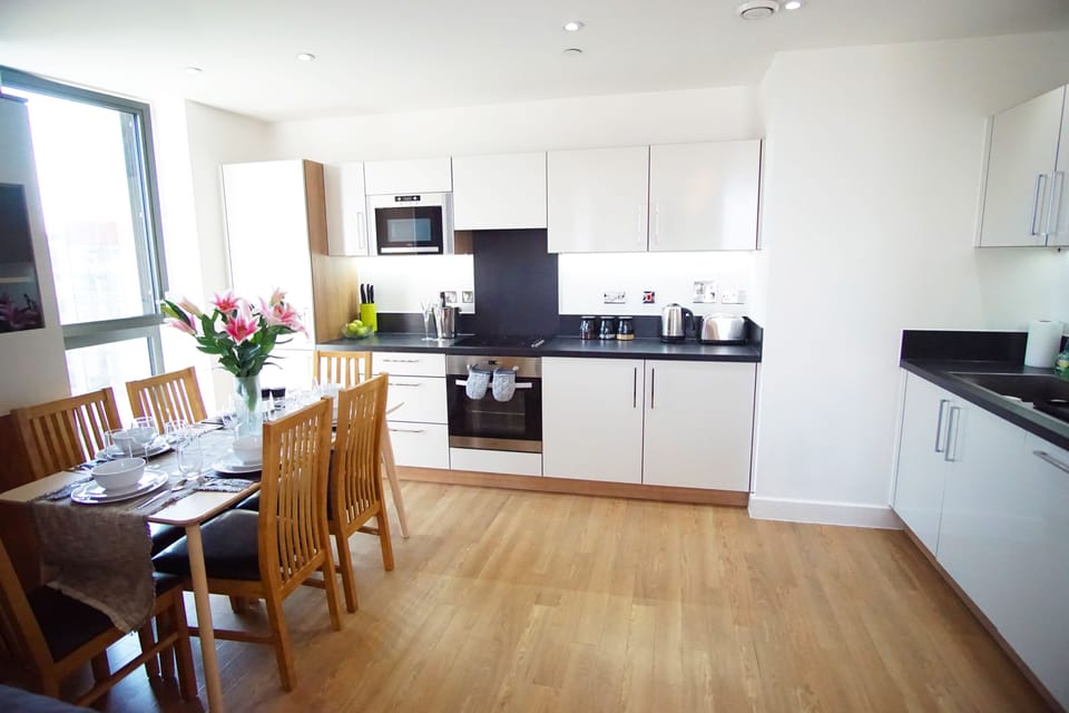 Premium Apartment, 2 Bedrooms, City View | Private kitchen | Full-size fridge, microwave, oven, stovetop