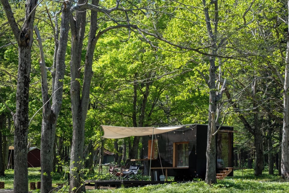 Glamping Cabin | Down comforters, bed sheets