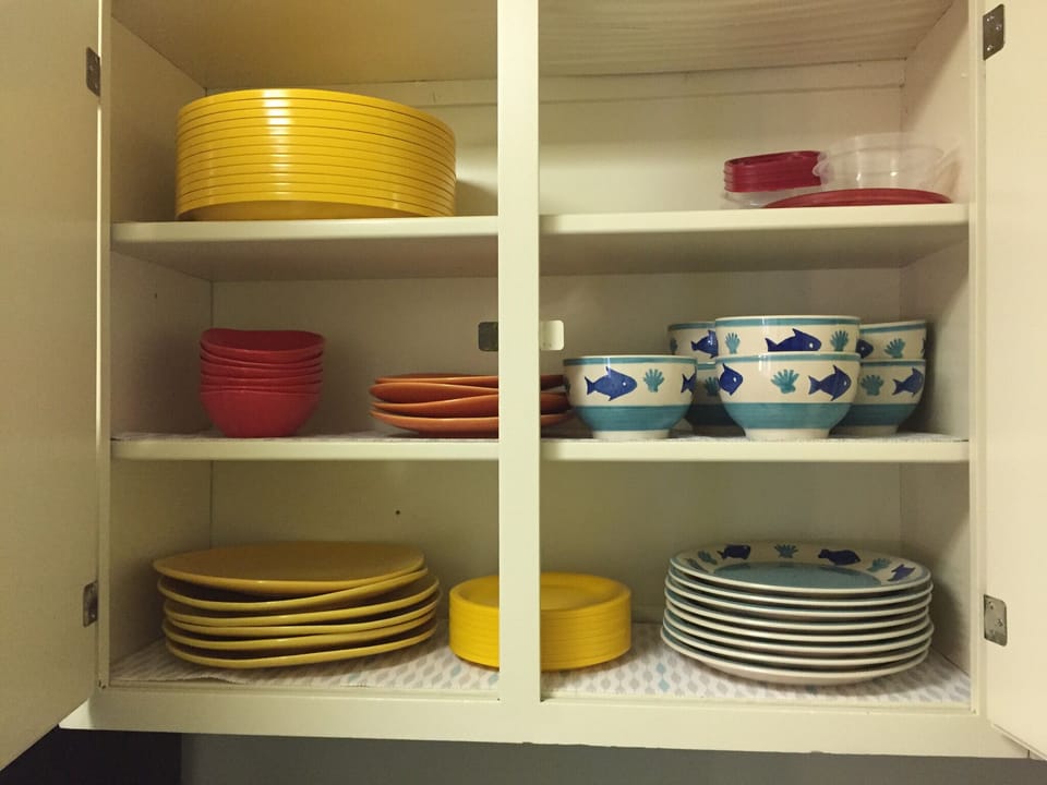 Fully stocked cabinets