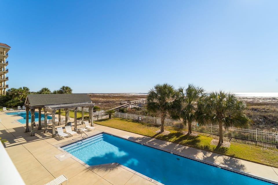 View of pools and beach