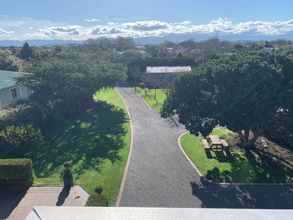 Best view of Martinborough plus  Remutaka Ranges from the top floor balcony. 
