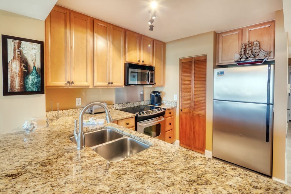 Kitchen - Don’t feel like dining out? The kitchen is fully equipped to enjoy all your favorite meals from home.