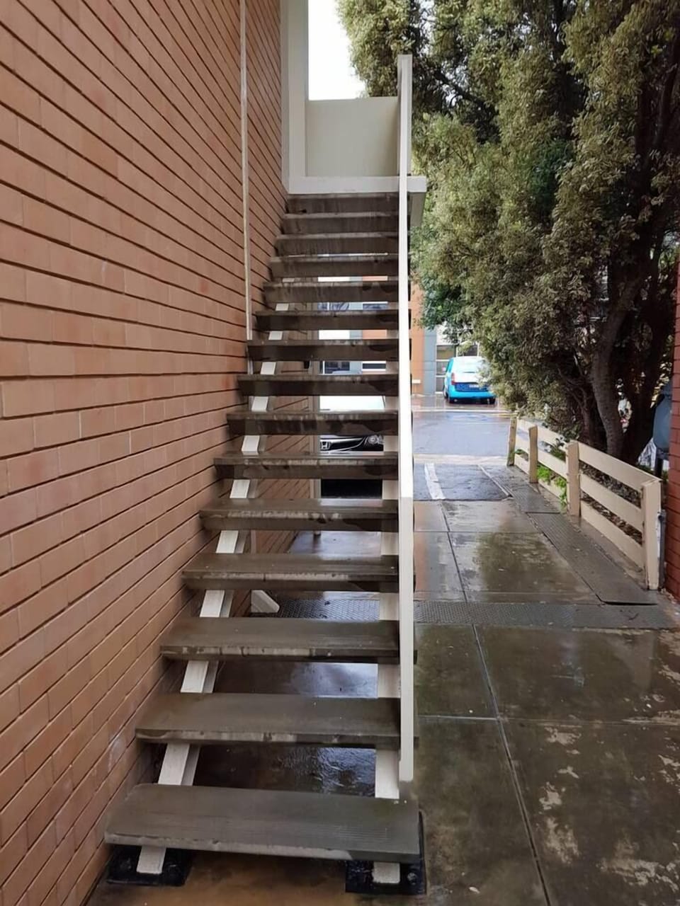 These are the stairs to access the apartment.
