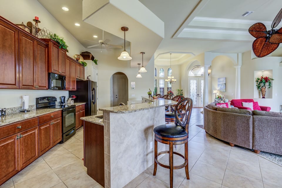 Stools by kitchen