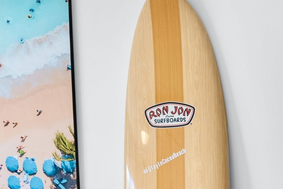 Classic Ron Jon surfboard decor adding the perfect Cocoa Beach touch