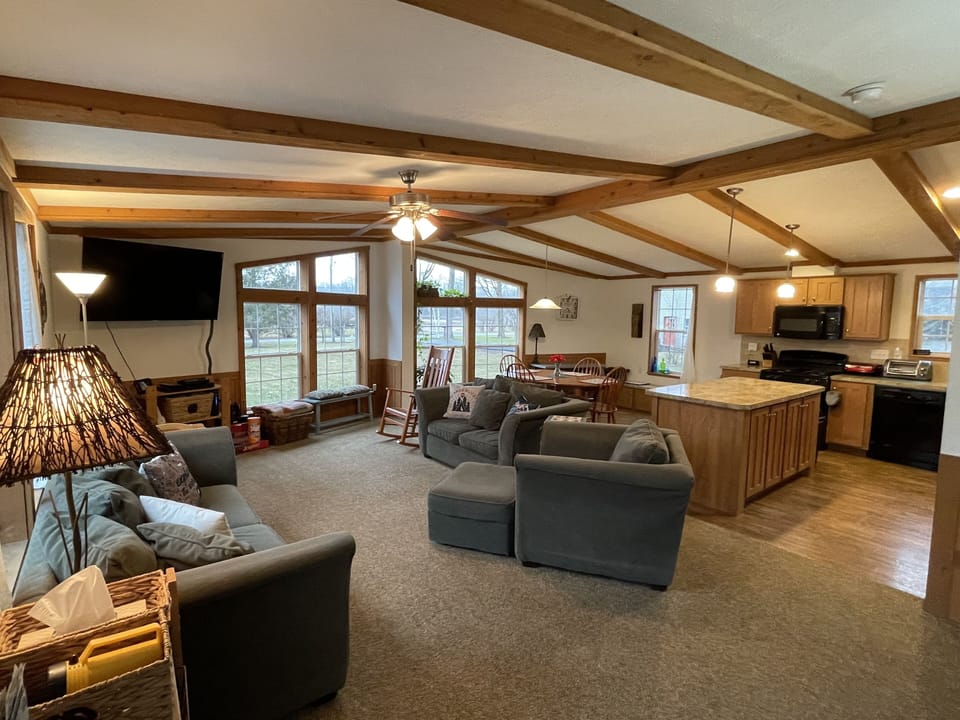 Sit and relax with friends and family and enjoy the MOUNTAIN VIEWS!