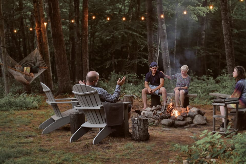 Hang out under the patio lights! 