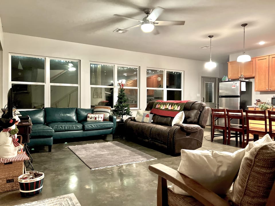 The great room provides opportunities for families to enjoy indoor activities