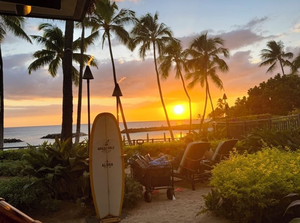 Beautiful sunset at Beach Villas
