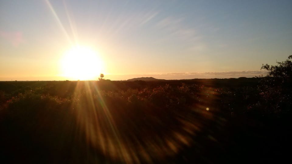 Sunrise over the lighthouse. 