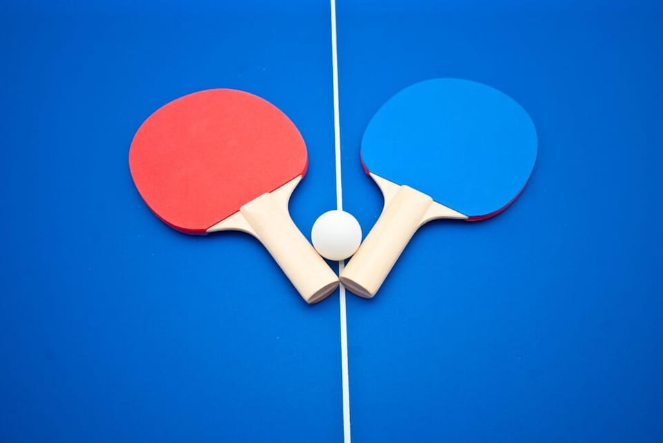 Ping pong in the game room