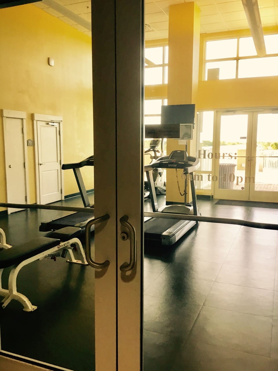 Workout facility just steps down the hall.