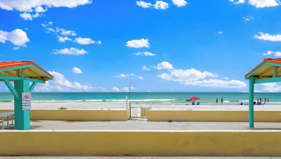 Beautiful Gulf of Mexico Views and White Sandy Beach Just Steps from Sea Rocket Vacation Rentals
