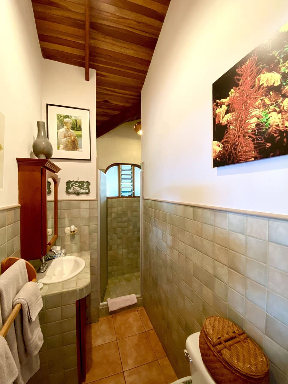 2nd bathroom with large shower and window