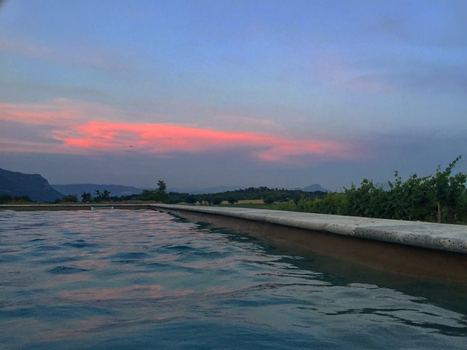 Enjoy the sun set with a nice glace of wine...