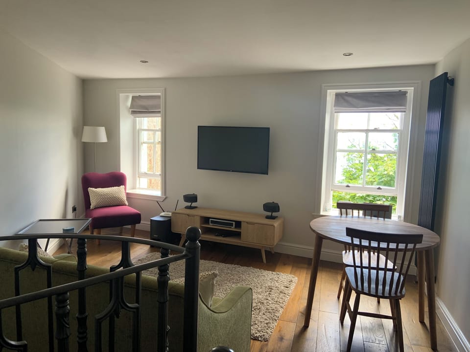 Living room, dining and kitchen area
