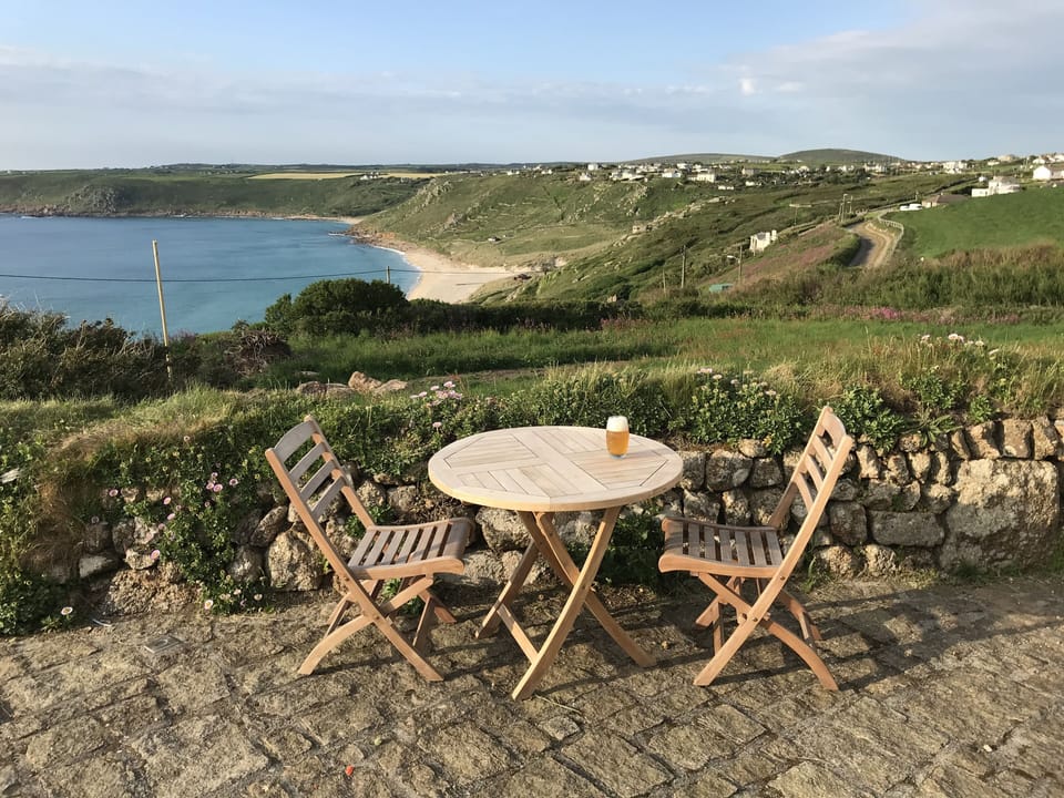 A cold beer and a great view from the terrace