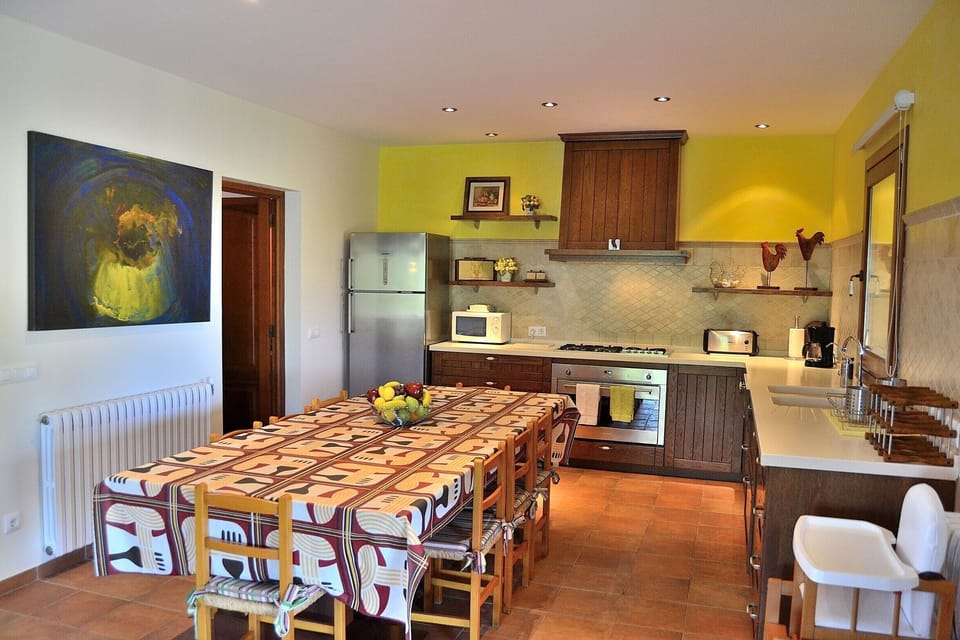 The kitchen of the villa has a lot of space