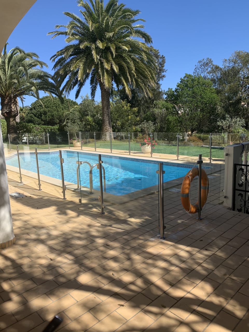 Private heated pool with safety fence. Mature garden with shade/ not overlooked.