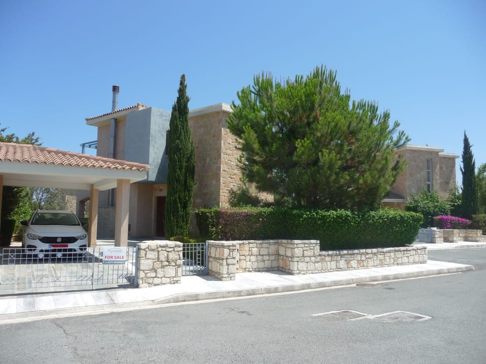 Villa Aphrodite Front garden and Car Port. Private Pool to the rear.