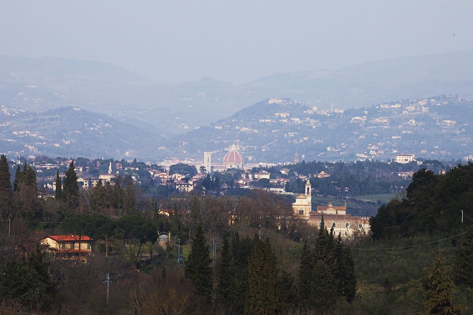 The view of the Duomo of Florence from the tower bedroom of the villa