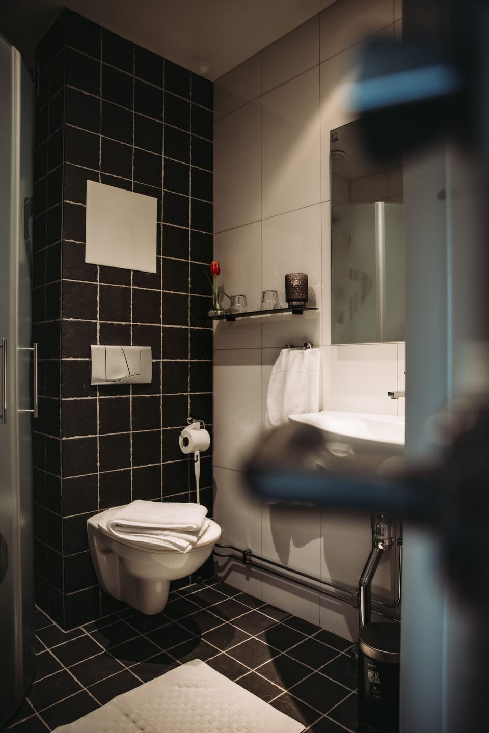 Hair dryer, towels