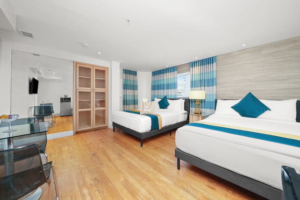 Standard Double Queen Room | Egyptian cotton sheets, premium bedding, iron/ironing board, free WiFi