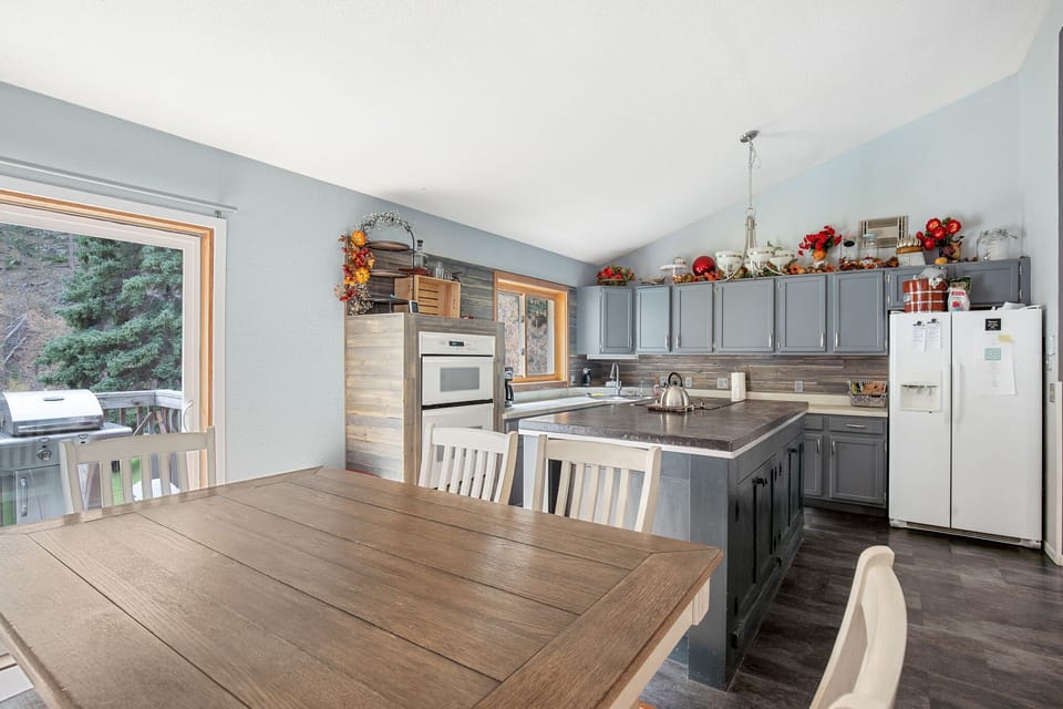 dining and kitchen area