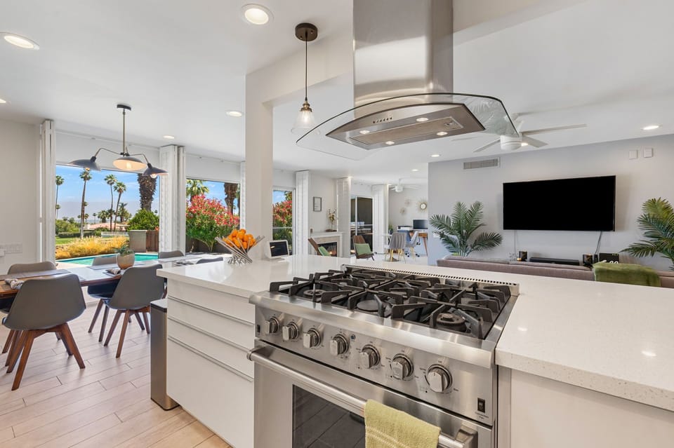 14' wide island open to living room